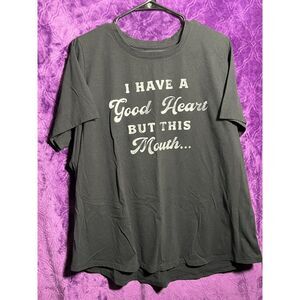 Mighty Fine, This Mouth Tshirt, Black, Womens US 1X